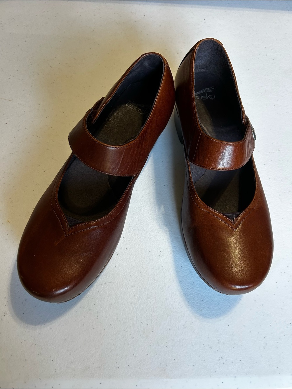 Dansko Tandy Brown Leather Mary Jane Clogs Women EU 39 US 8.5 Comfort Shoes